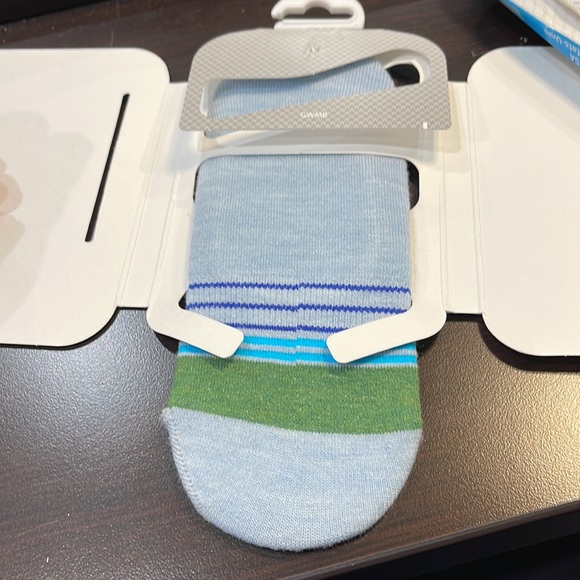 Goodhew Lo liner Stripe merino wool socks 2 pair pack size S/M - Picture 11 of 11